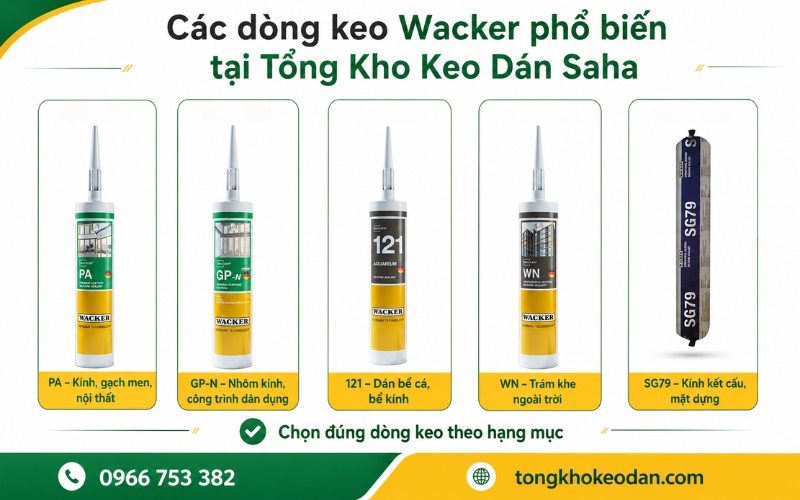 Lý do nên chọn keo Wacker 121 thi công bể cá kính